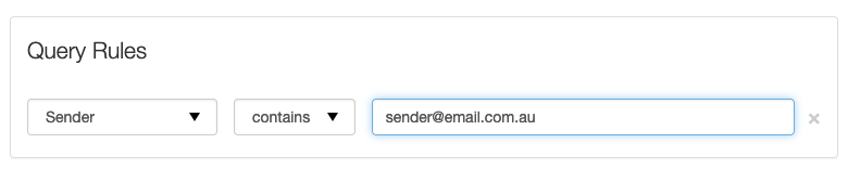 Spam Filter Diagnostic Rule Construction Screen