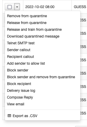 Isolation Dropdown Actions Tool Panel