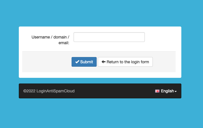 Spam Filter Password Retrieval Interface Layout