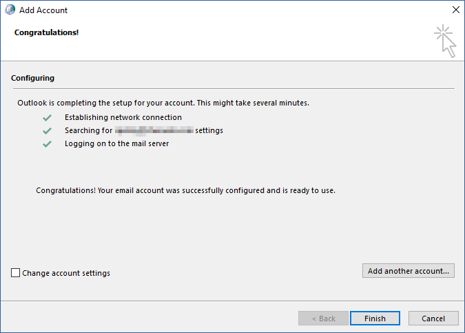 Three checkmarks valid autodiscover execution complete screen